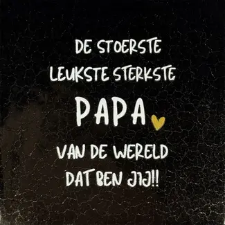 Tegel De stoerste papa goud creme