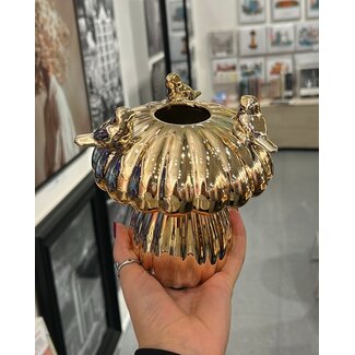 Mushroom vase Ero, gold klein
