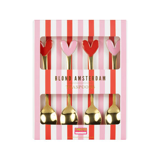 BLOND AMSTERDAM Love Set met vier lepeltjes met Hart
