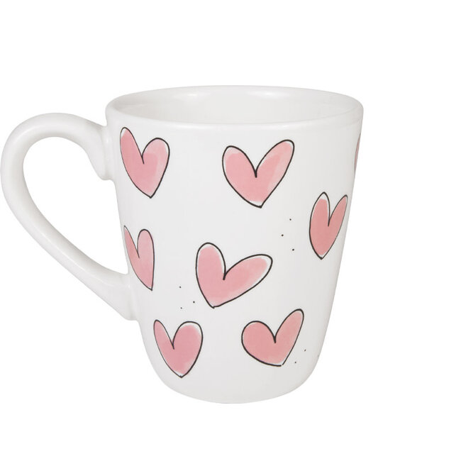 BLOND AMSTERDAM LOVE mug HEARTS pink (laatste exemplaar)
