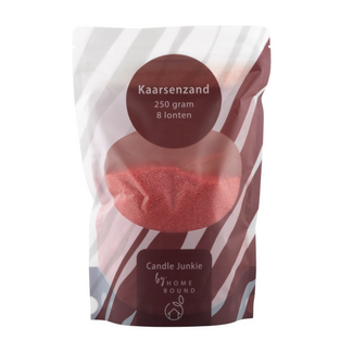 Kaarsenzand | Kaarsenkorrels zak 250gr met 8 lonten | Rood | Kaars