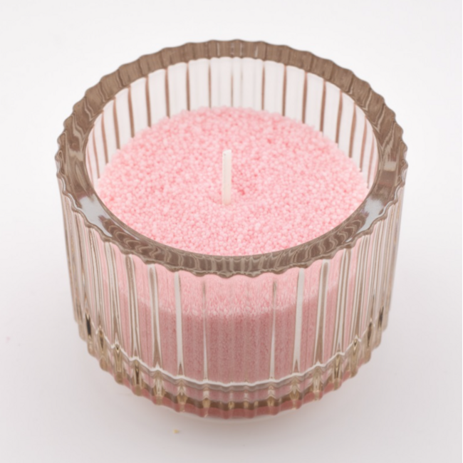Kaarsenzand | Korrels zak 250gr met 8 lonten | Roze | Kaars