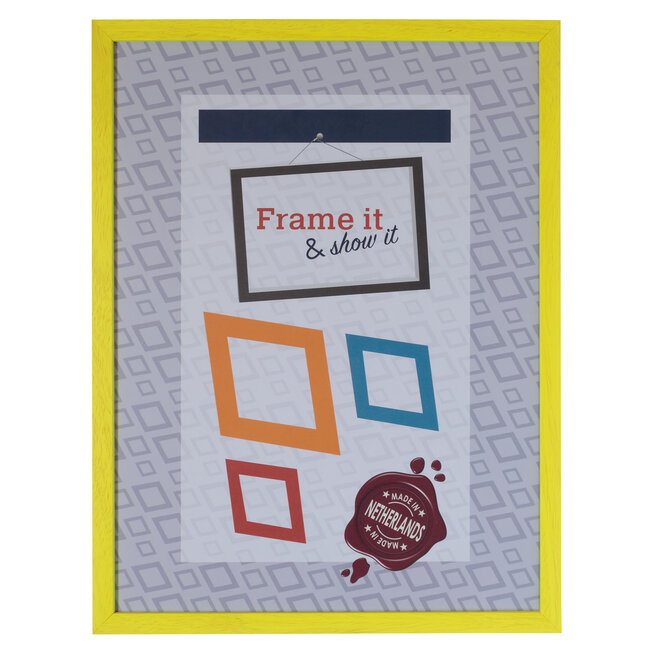 Mavanti - KKEC lijsten Lijst hout Neon Geel (100 serie) – 30x40cm | Lijsten