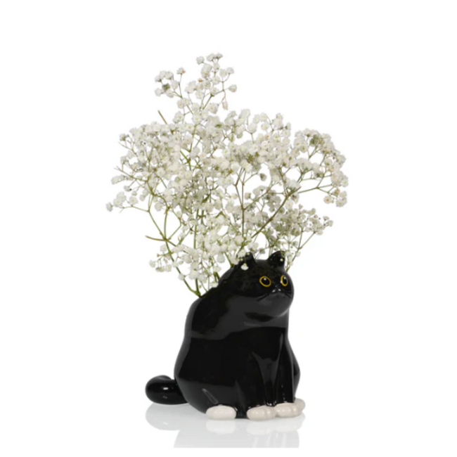Bitten Black Cat Vase | Zwarte kat | Vaas | Bitten 18 x 21 x 15cm