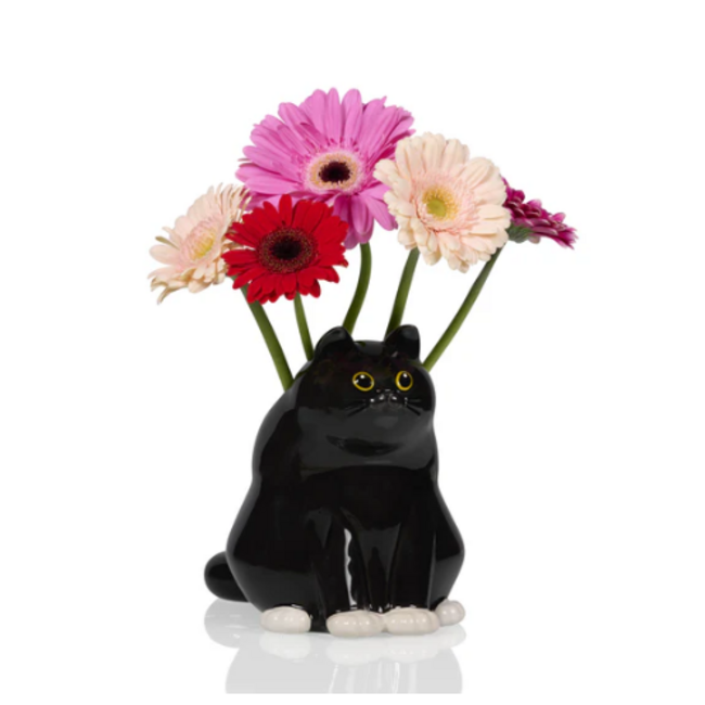 Bitten Black Cat Vase | Zwarte kat | Vaas | Bitten 18 x 21 x 15cm