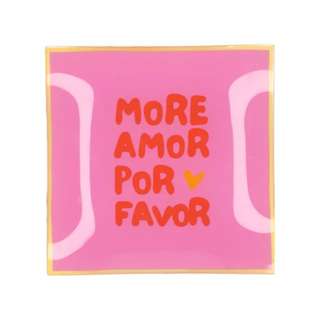 PLATE SQUARE MORE AMOR FOR FAVOR 18X18X2CM