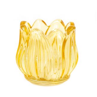 Waxinelichtje tulp oranje | waxinelicht houder | kandelaar glas | 7.2x7.2cm
