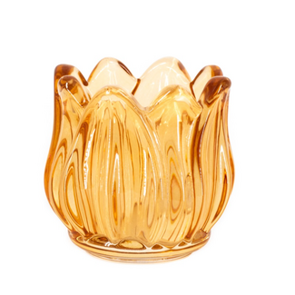 Waxinelichtje tulp sandstone | waxinelicht houder | kandelaar glas | 7.2x7.2cm