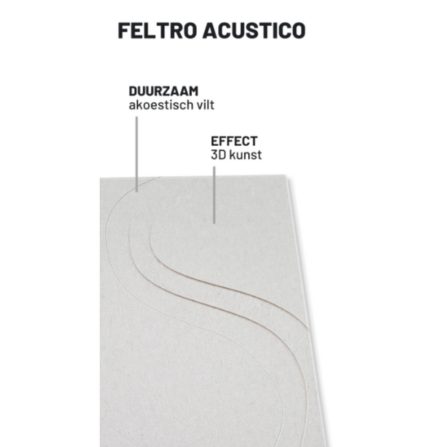 Wandkraft Feltro Acustico 002 Beige | Akoestisch schilderij | 80x120cm