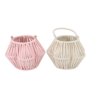 Cruz lantaarn bloem roze of wit 10X16X11CM