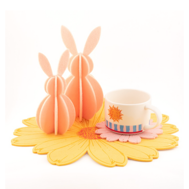 Vilten placemat 30cm geel