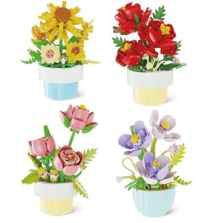 Brick garden flower 10cm | Assorti | Bloem | Bouwpakket | Steentjes
