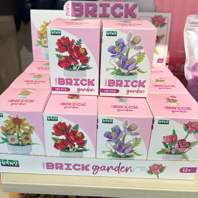 Brick garden flower 10cm | Assorti | Bloem | Bouwpakket | Steentjes