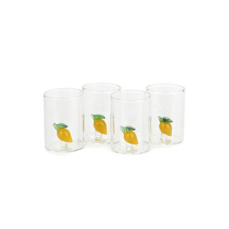 Balvi Shot glasses set Lemon x4 glass 5x4x4 cm | Citroen | Borrelglaasjes | Glas