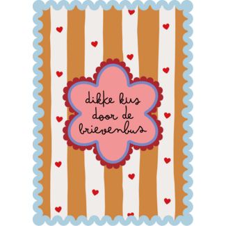 Ansichtkaart Dikke kus door de brievenbus