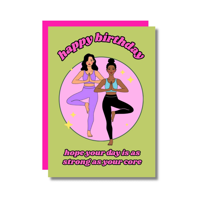 Studio Soph Happy birthday strong as your core yoga card | Verjaardagskaart