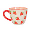 Aardbei mok | Strawberry Mug | Koffie en thee beker | Keramiek | 9x12x8 cm