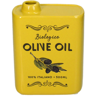 Vaas Olijfoliefles geel 13x17cm
