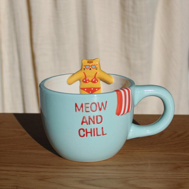 Pool Buddies Mug Cat 14x11x10cm