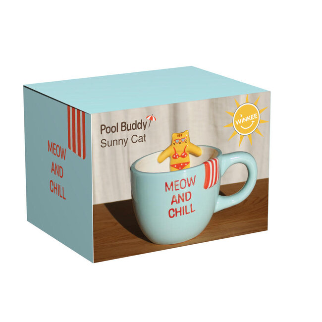 Pool Buddies Mug Cat 14x11x10cm
