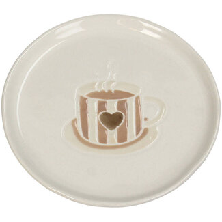Bord Koffie Keramiek Bruin 13,5x13,5x1,3cm