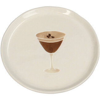 Bord Espresso Martini Keramiek Bruin 13,5x13,5x1,3cm