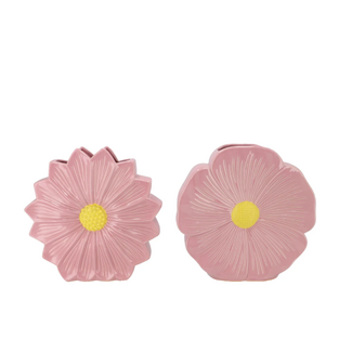 Middel vaas bloem roze daisy 18X6X18CM