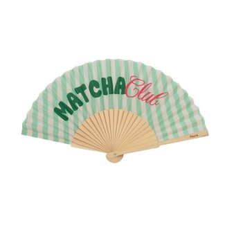 Fisura Hand waaier Wood & Textile Matcha Club