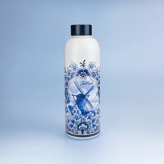 Waterfles Molen delftsblauw 500ml