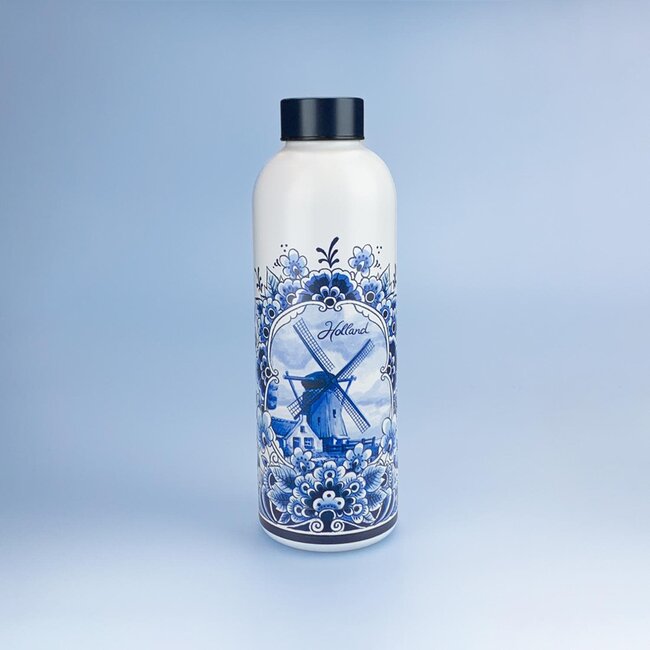 Waterfles Molen delftsblauw 500ml