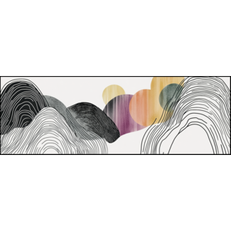 Artframe | Panorama | Moderne lijnen in aardse bogen abstract | 160x55