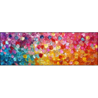 Artframe | Panorama | Kleurexplosie van kristallen in abstract mozaiek | 160x55