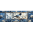 Artframe | Panorama | Blauwe witte tegels vogel bloem decoratie Delfts blauw | 160x55