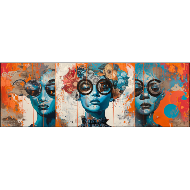 Artframe | Panorama | De blauwe vrouwen | 160x55