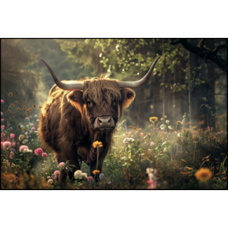 Artframe | Schotse hooglander in een dromig landschap | 75x50