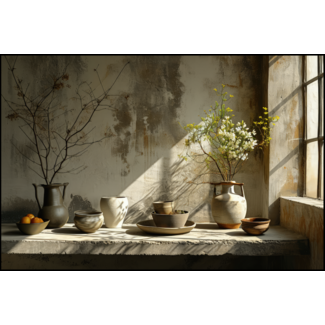Artframe | Stilleven beton landelijk aarde kleuren | 75x50