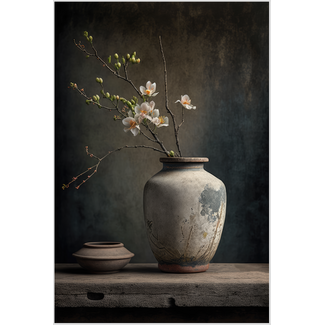 Artframe | Landelijk stilleven met bloemen | 75x50