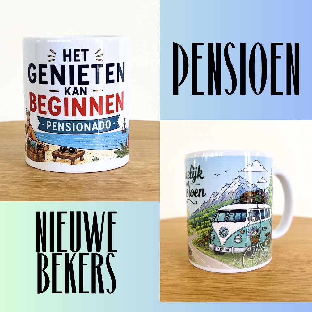 Bekijk onze nieuwe collectie pensioen bekers!