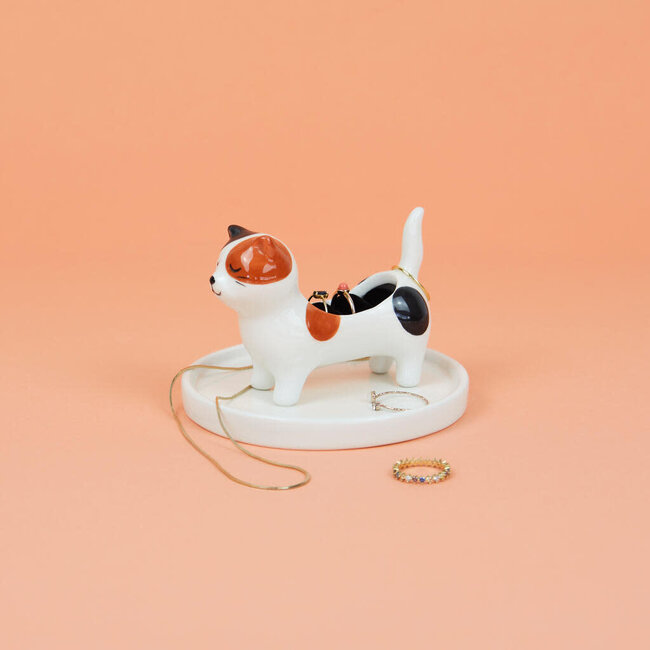 Balvi Ring holder kitty Calico ceramic