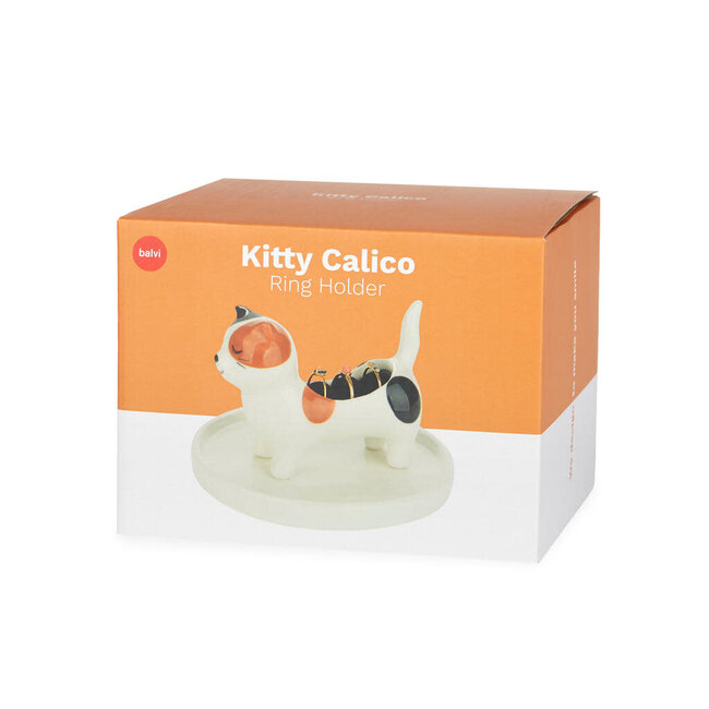 Balvi Ring holder kitty Calico ceramic