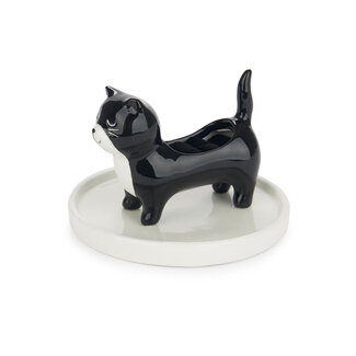 Balvi Ring holder Kitty Frac white/black ceramic