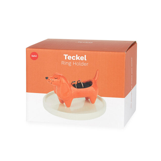 Balvi Ring holder Teckel brown ceramic