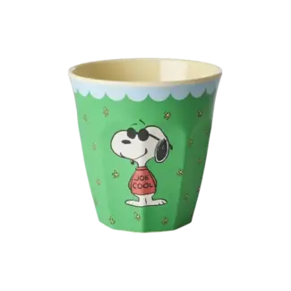 Melamine cup with green Snoopy