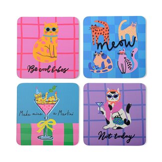 Coasters (Set of 4) The Cat Lover | Kat | Onderzetters | Hijinx