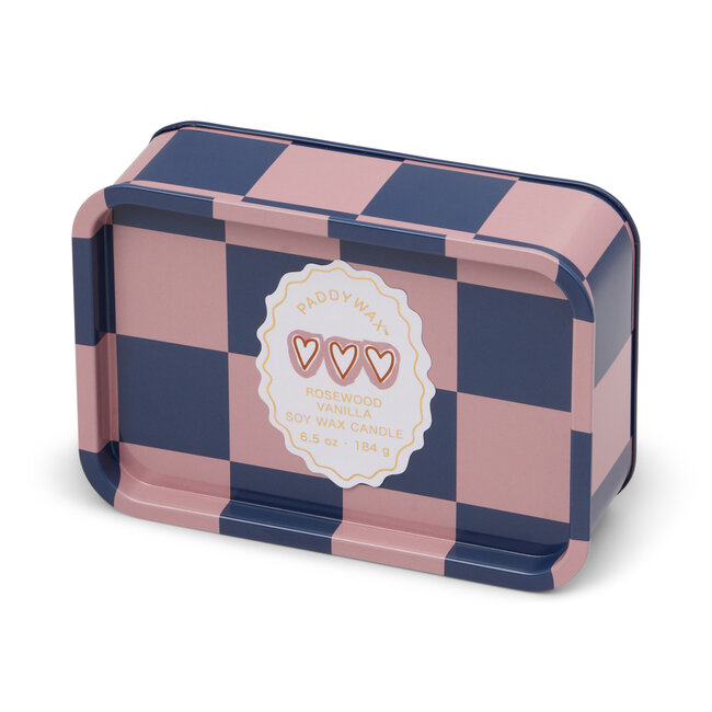 Hearts Printed Tin Candle – Rosewood Vanilla van A Dopo | Geurkaars| Blikje | Hart