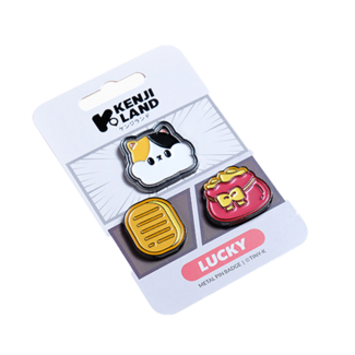 Kenji Metal Pin badges set van 3 Tiny-K Lucky