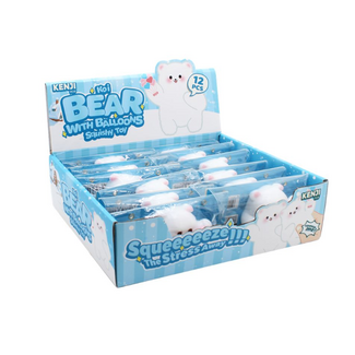 Kenji KOI SQUISHY BEAR - WITH BALLOONS | Squishies | Knijpfiguur | Knijpbaar speelgoed | Stress