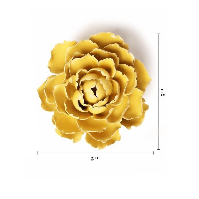 Chive Chive keramieken bloem | Buttercup Yellow Gay Paree Peony | Ceramic Decorative Flower