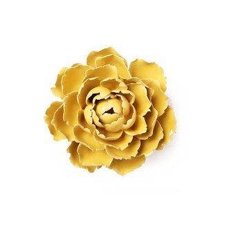 Chive Chive keramieken bloem | Buttercup Yellow Gay Paree Peony | Ceramic Decorative Flower