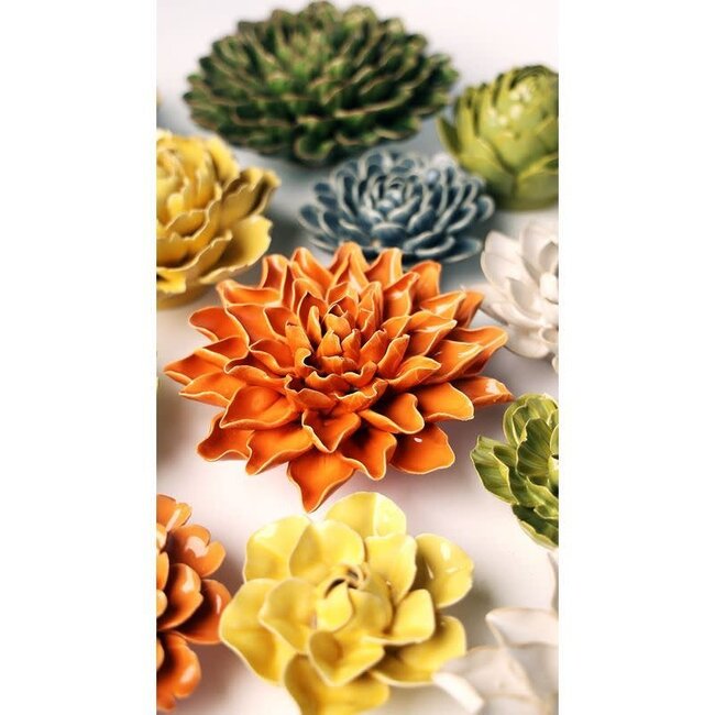 Chive Chive keramieken bloem | Orange Autumn Azalea | Ceramic Decorative Flower
